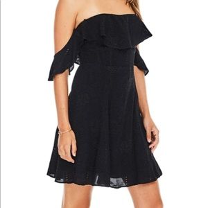 Black ASTR mini off the shoulder mini dress